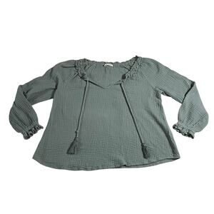 Lovestitch In The Clouds Peasant Top Size S Gauze Cotton Boho Cottagecore Casual